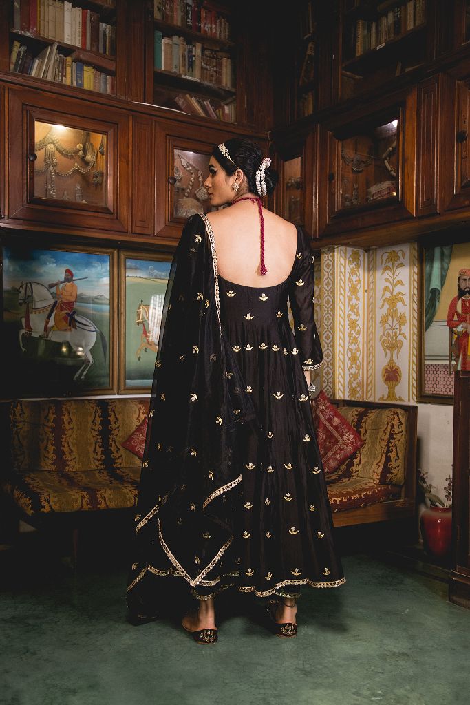 CHANDNI BLACK ANARKALI SET Gulabo Jaipur