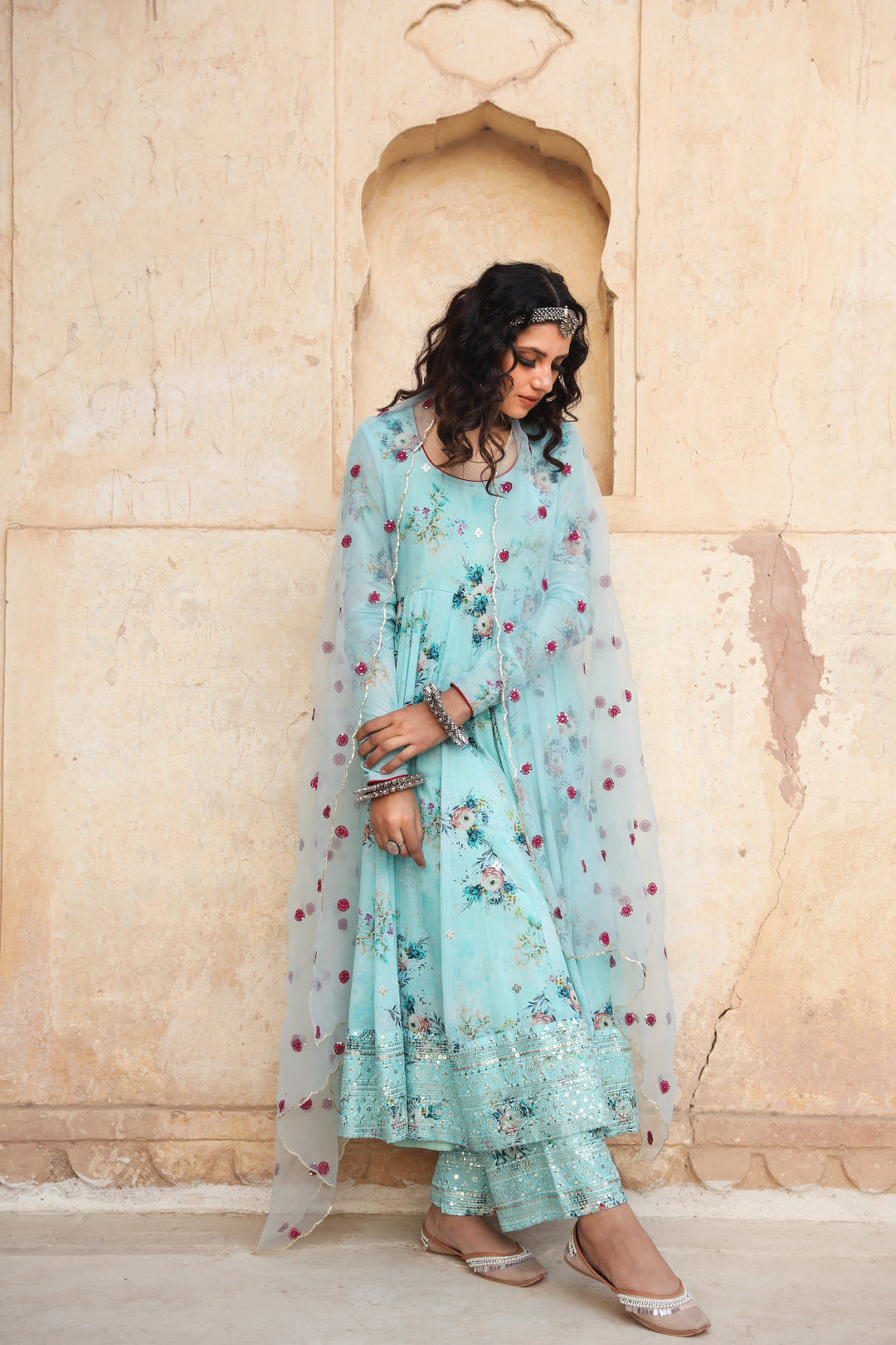 GUL BLUE ANARKALI SET Gulabo Jaipur