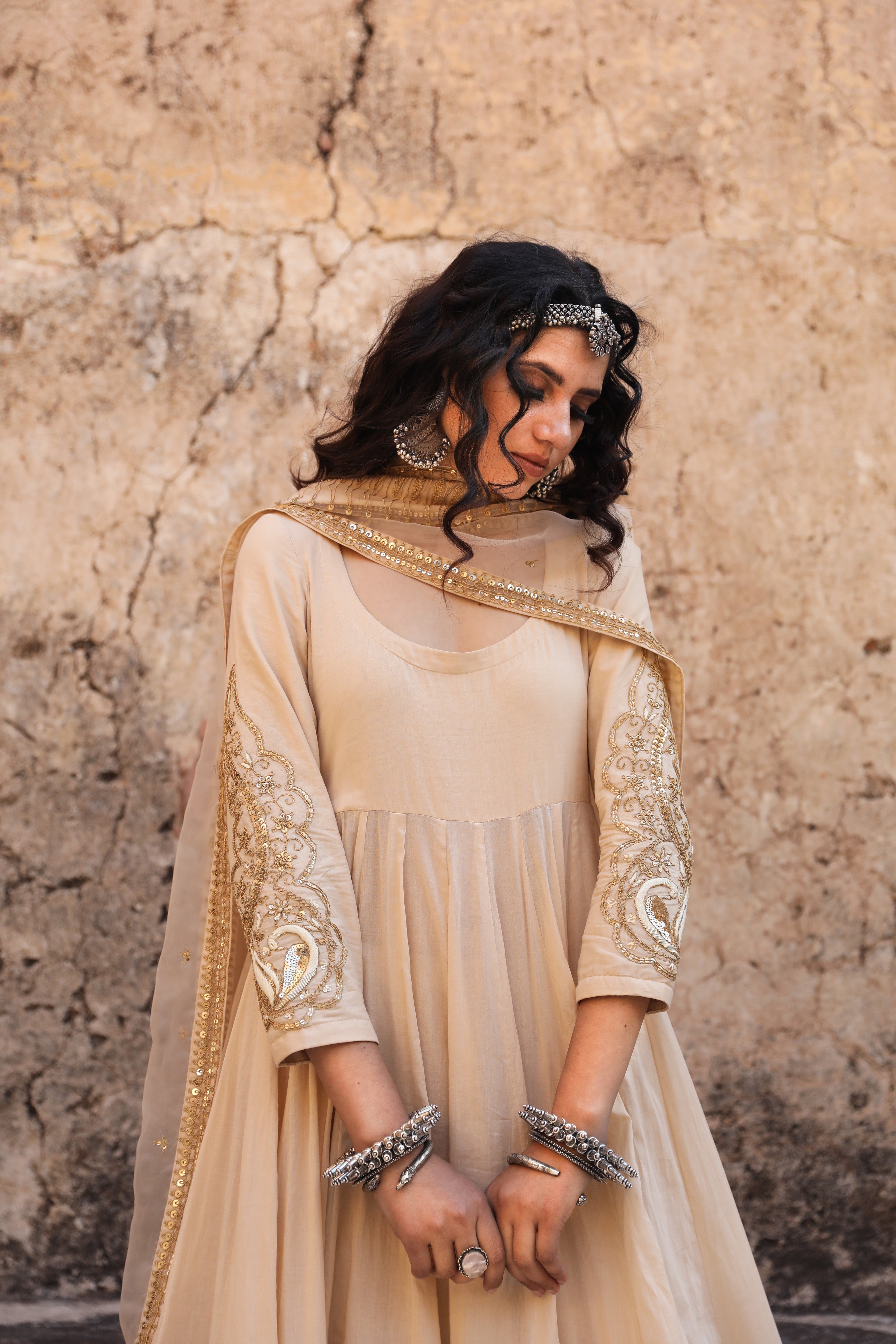 Beige 2025 anarkali dress