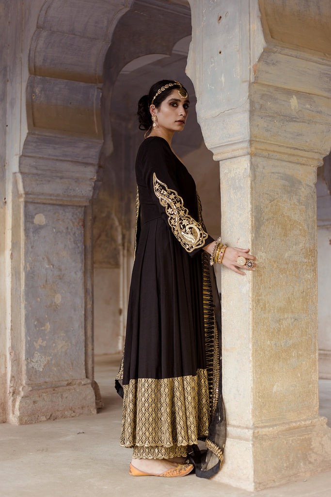 Gulzar Black Anarkali set Gulabo Jaipur