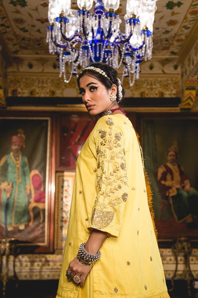 IMAMA YELLOW SHARARA SET Gulabo Jaipur