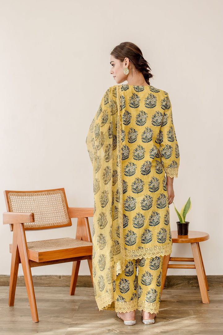 JASMINE MUSTARD STRAIGHT SET Gulabo Jaipur