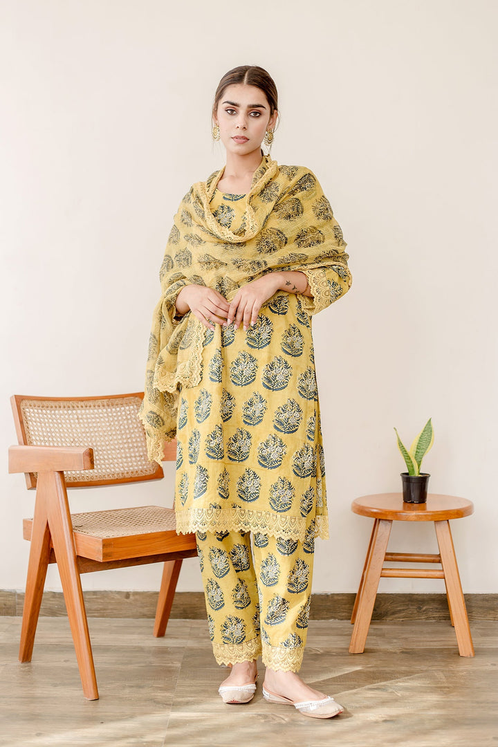 JASMINE MUSTARD STRAIGHT SET Gulabo Jaipur