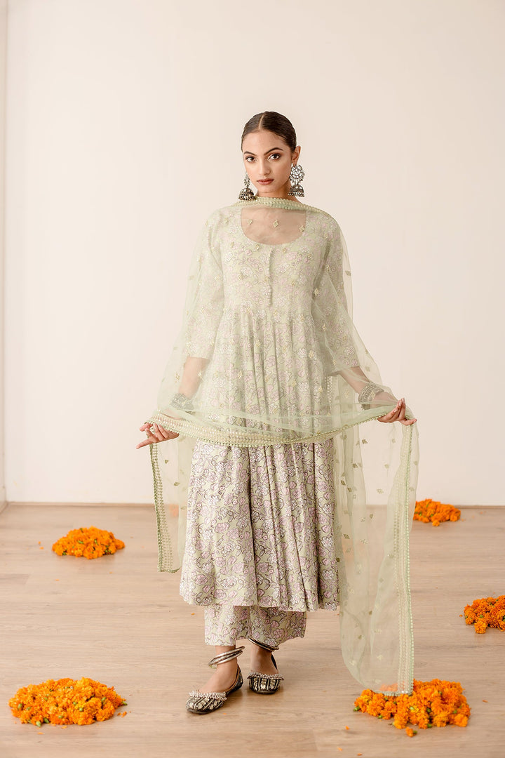 KHUSHI MINT ANARKALI SET Gulabo Jaipur