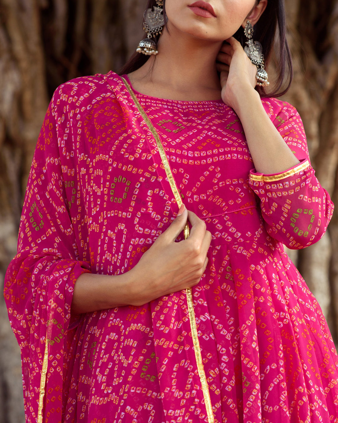 Naaz Pink Anarkali Set Gulabo Jaipur