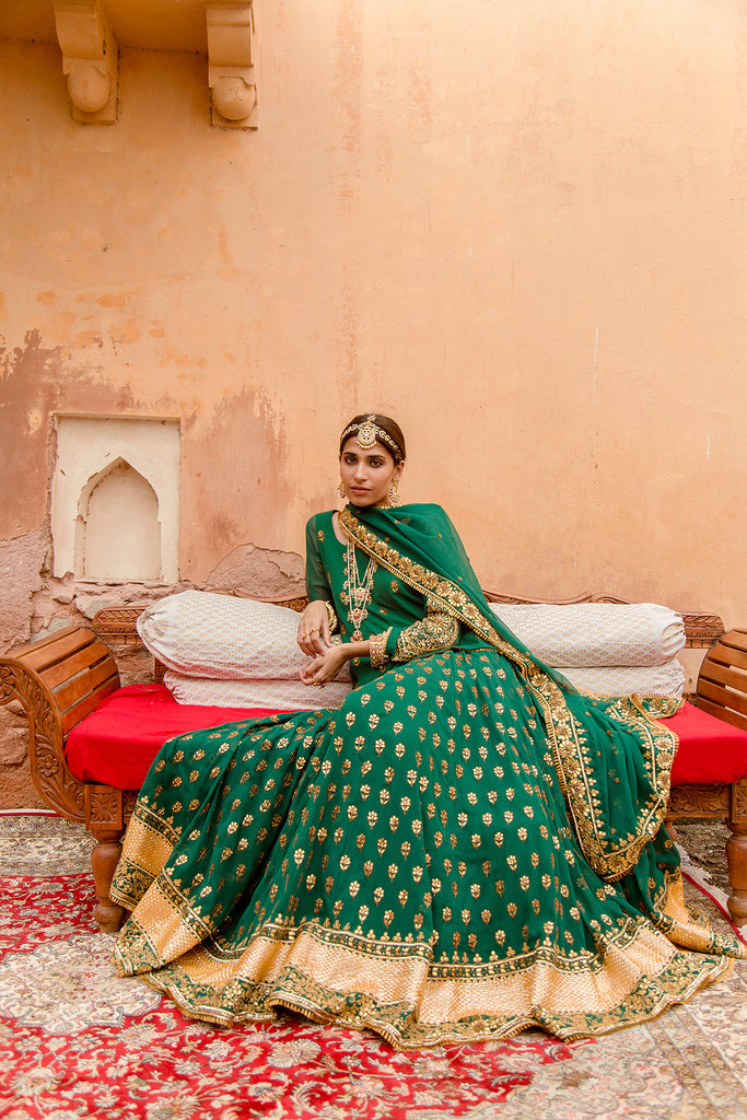 Bridal Lehenga Choli With Green Blouse and Red Dupatta Indian Wedding Wear  Lehenga Bollywood Lehenga - Etsy