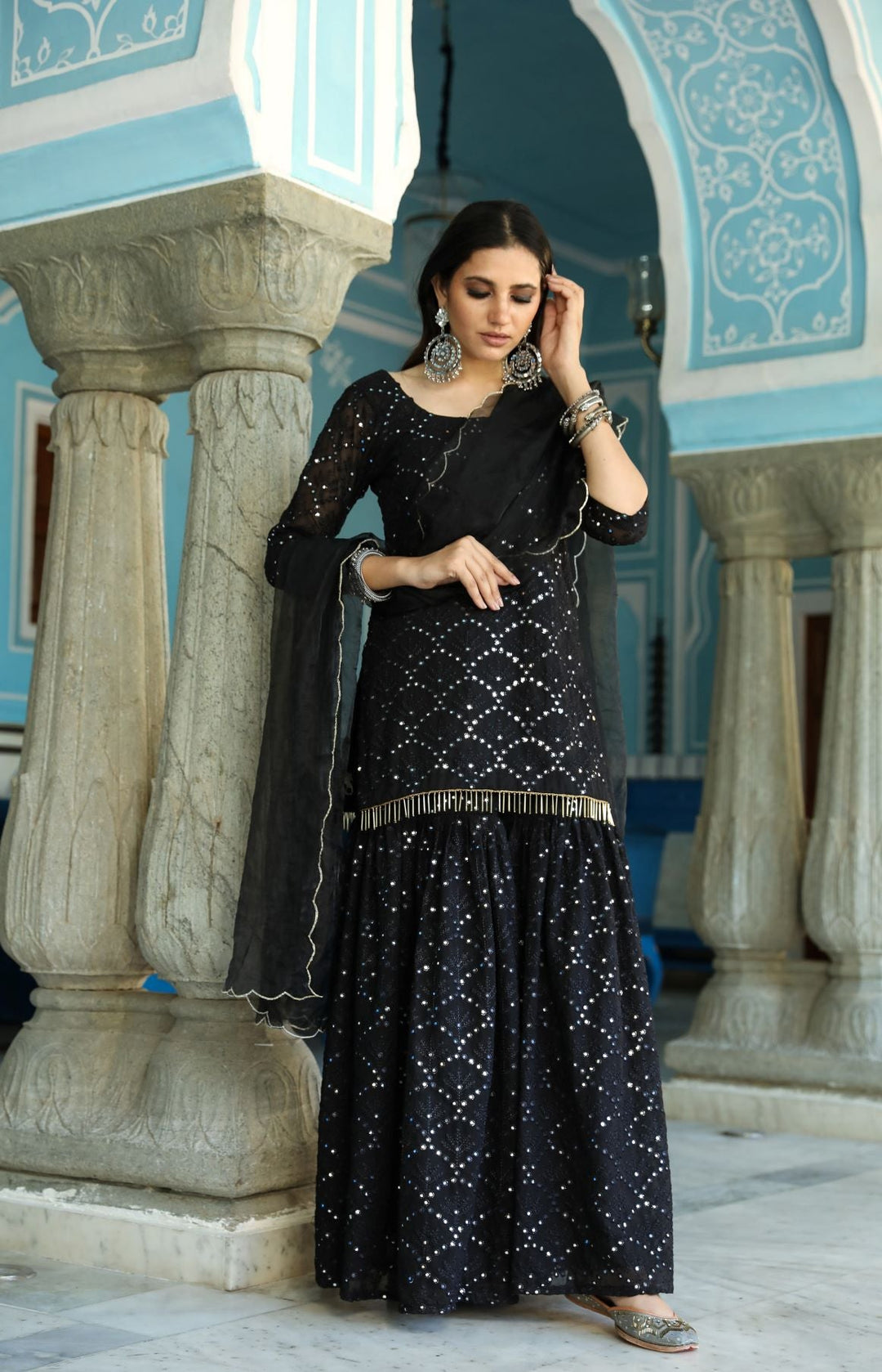 Rasna Bhasin in RaatRani Black Set Gulabo Jaipur