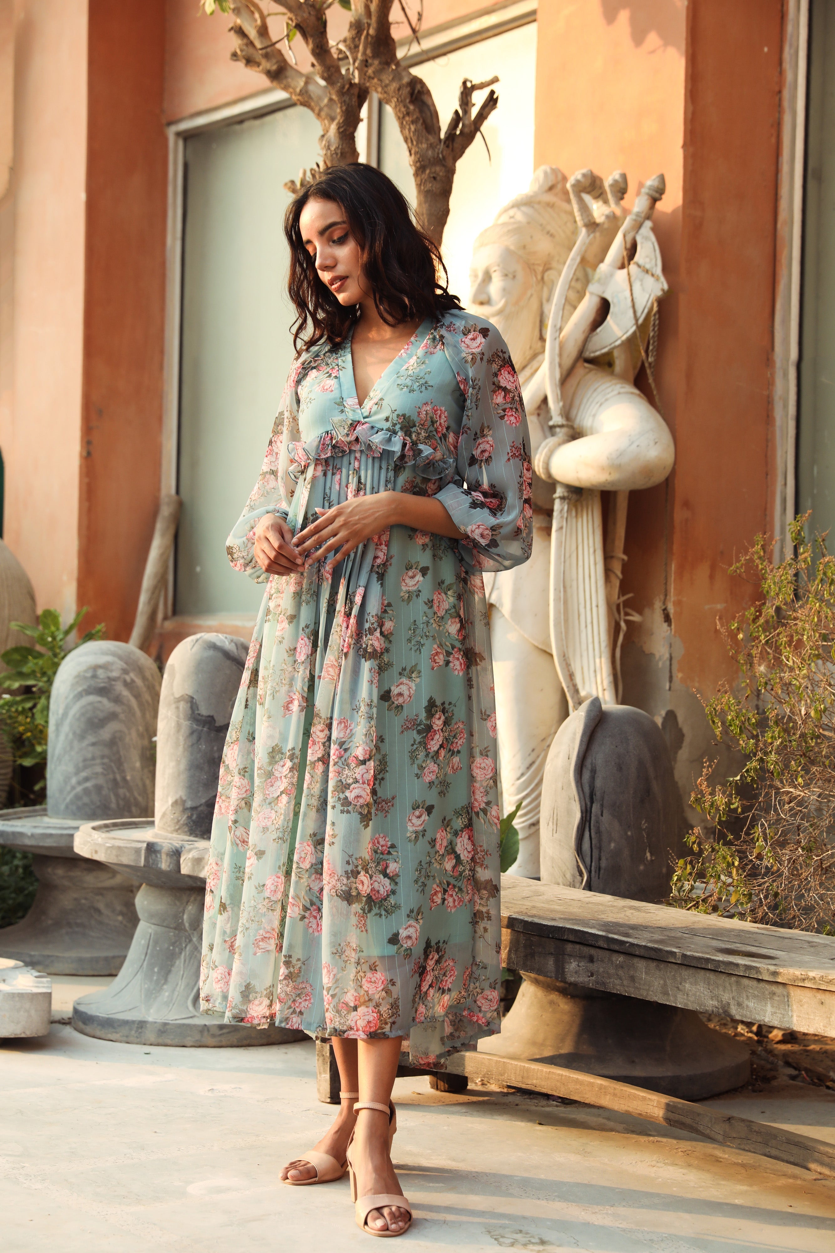 Only in dreams floral button down maxi clearance dress