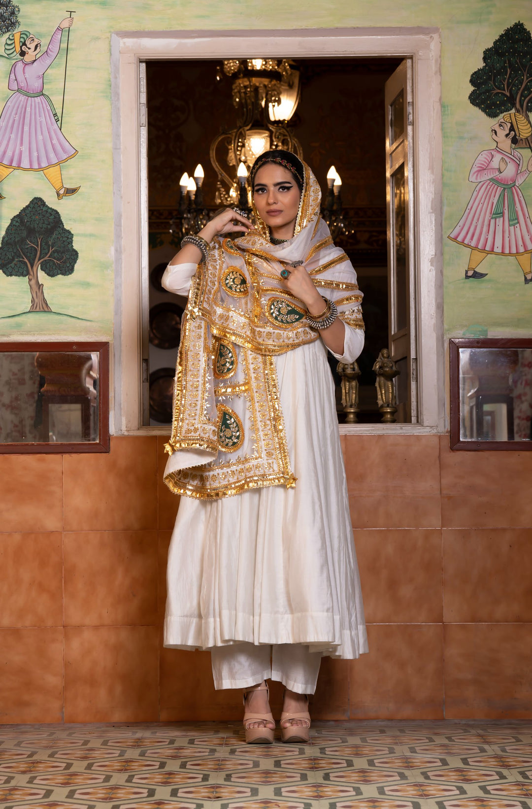 SHRI OFF WHITE ANARKALI SET Gulabo Jaipur