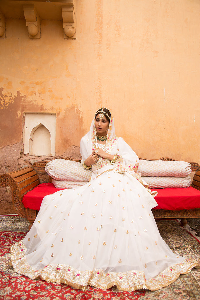 Shagun White Lehenga Gulabo Jaipur