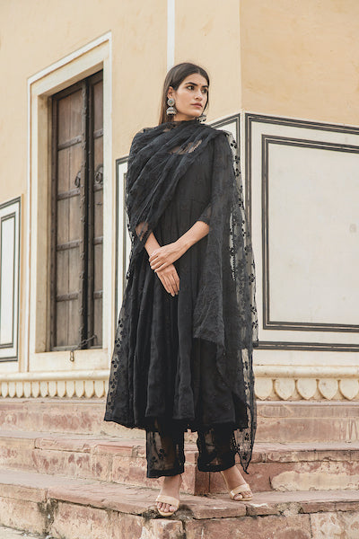 Suhana Black Anarkali Set Gulabo Jaipur