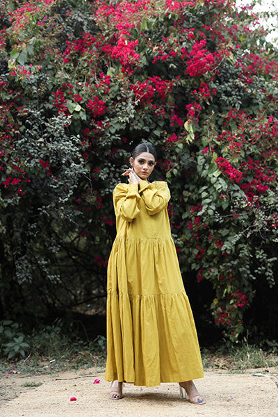 Mustard and red outlet dress